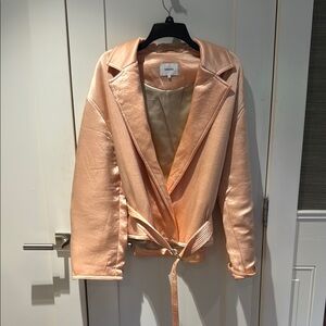 Nanushka Peach Satin padded jacket